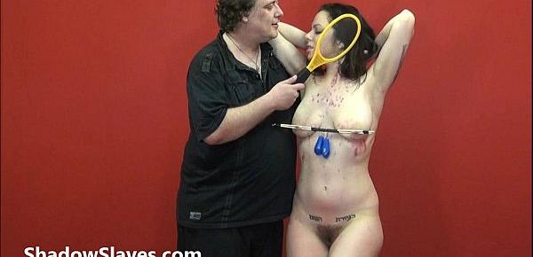  Amateur slave Beauvoirs extreme tit tortures and electro BDSM of candle waxed